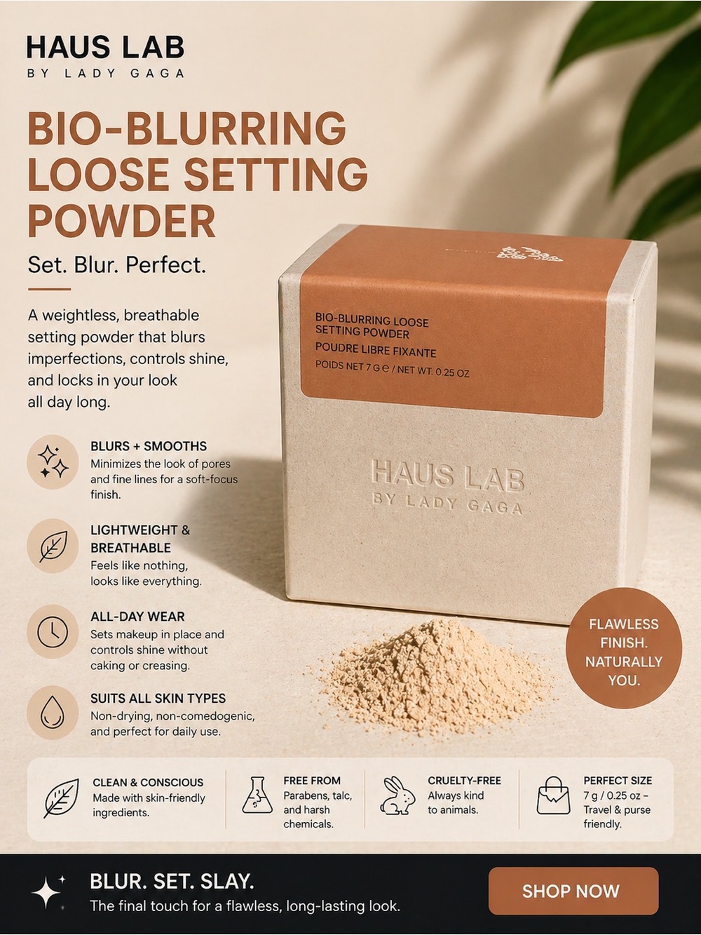 Haus Labs by Lady Gaga - Bio-Blurring Loose Setting Powder- deep honey